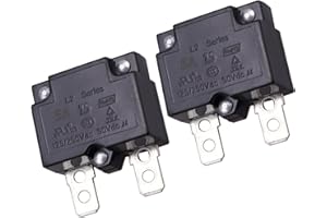 ZOOKOTO 2Pcs 5A Automatic Thermal Circuit Breaker Thermal Overload Protector 5Amp L2 Series 125-250V AC 50V DC Automatic Reset Relay Fuse Thermal Switch Circuit Breaker Current Overload Protector