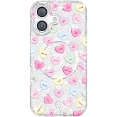 VELVET CAVIAR for iPhone 17 Case | Sweet Hearts Glitter | Compatible with MagSafe | 16ft Drop Tested | Scratch Resistant | Cute Girly Protective Cover for Women | Valentine's Day