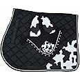 Cow Print All Purpose English Saddle Pad, Handmade Jumping Saddle Pad, Fly Bonnet,Fly Veil