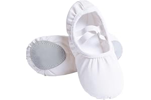 QIYUNFLY Canvas Ballet Shoes for Girls Ballet Flats for Toddler/Little Kid/Big Kid/Adult