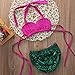 Infant Baby Girls Swimsuit Bikini Set Strap Top+Mermaid Lace Tulle Shorts Pants (12-24M, Green)