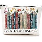 Book Floral Cosmetic Bag, Book Lovers Gifts, Book Gifts Bookish Gifts Readers Library Makeup Bag Inspirational Gifts for Women Sister Librarian Bookworm Girls Graduation Christmas Birthday Gift