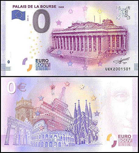 Zero (0) Euro Europe, 2017 - 3 (3rd Print), UNC, Palais De La Bourse Paris,Italy