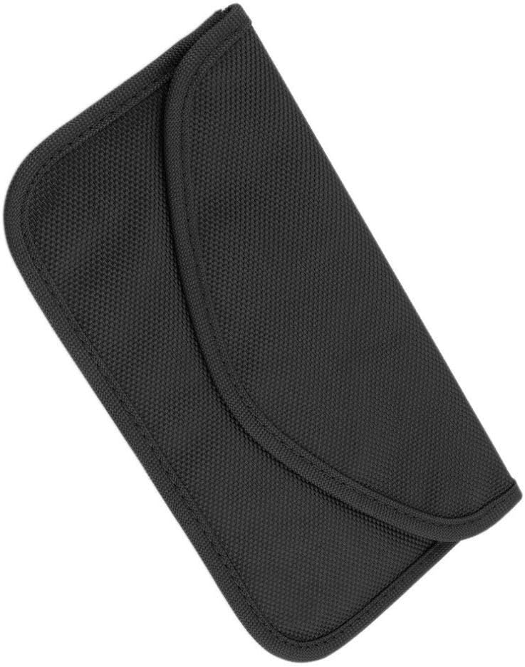 Colampra Signal Blocking Faraday Bag (Black), 100% Anti-Radiation, Anti-Hacking, Tracking, Spying for Cell Phones, GPS, RFID, Car Key FOB, EMF Wireless Signal - Wallet Shielding Case for Data Security