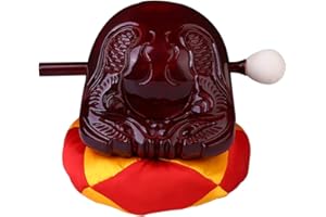 UXOWOXU Chinese Buddhism Temple Wooden Drum Block Musical Instrument with Mallet Solid Hardwood Percussion Rhythm Blocks