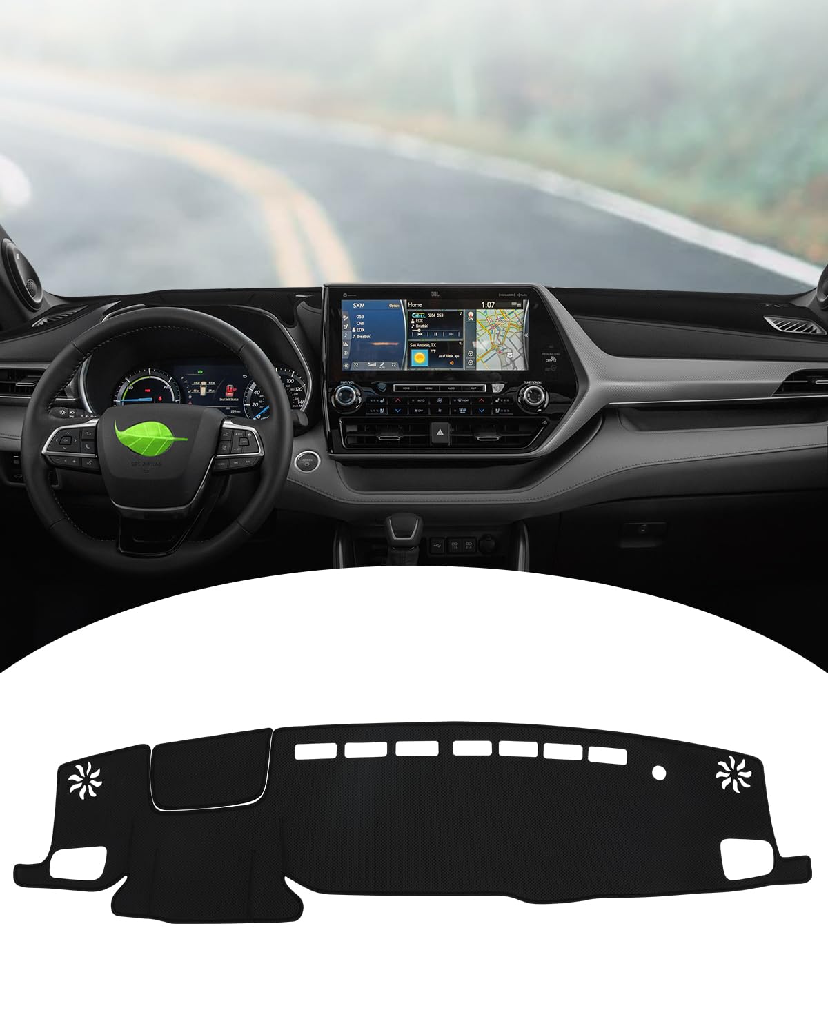Photo 1 of FIILINES Dash Cover Fit for Toyota Highlander 2020-2025 (Fit with or Without Display) Dashboard Mat Cover Sunshade Nonslip Mesh Protector No Glare