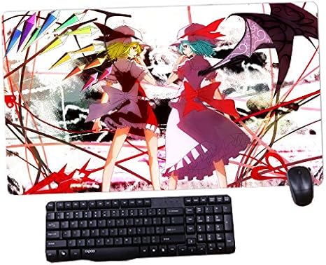 Amazon 東方プロジェクト フランドール スカーレット Flandre Scarlet レミリア スカーレット Remilia Scarlet 大人気 ジャンボ 巨大 スプレ道具 アニメ キャラクター ゲーミング マウスパッド サイズ 700 400 3mm アニメ 萌えグッズ 通販