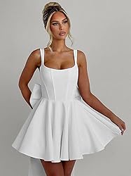 ouhati Short Satin Spaghetti Straps Homecoming