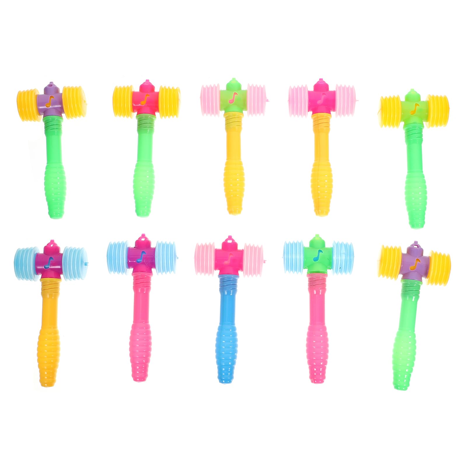 Alipis10pcs Mini Squeaky Hammer - Cartoon Hammer with Sound Handle, Pounding Toy Halloween Clown Pool Beach Party Favor Beating Gavel Toy
