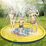 Splash Pad, 69 Inches No More Burst Sprinkle and Splash Play Mat Sprinkler for Kids Boys Girls Fun Splash Play Mat Summer Outdoor Sprinkler Pad Party Water Toys Extra Large Children's Sprinkler Pool