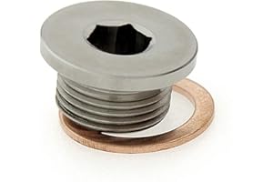 ADAPTORMOUNT M20 x 1.5 Stainless Steel 316 Slim Round Head Allen Key Slotted Plug with Copper Washer