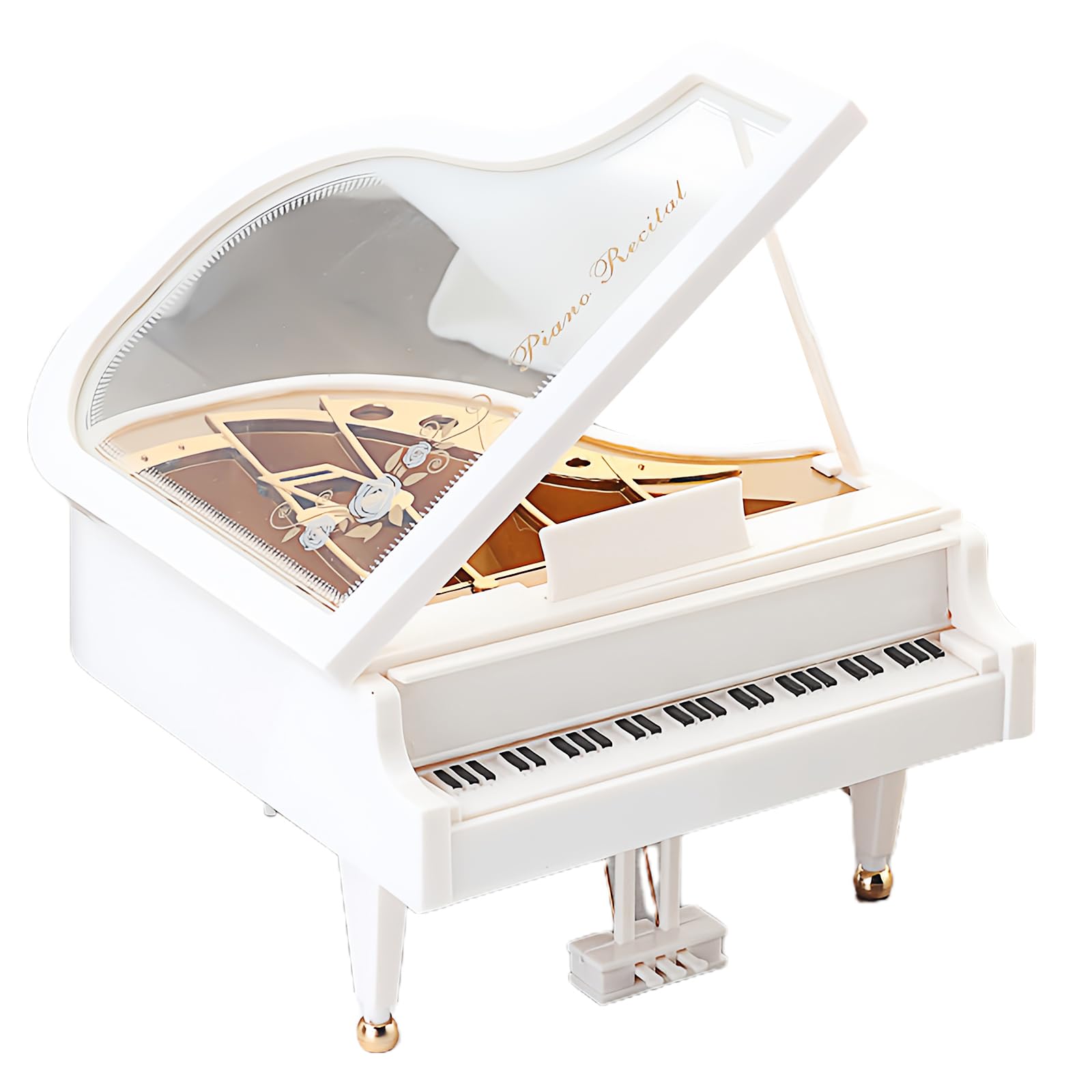 Musiin Grand Piano Music Box Desktop Ornament — Open the lid and a beautiful melody immediately plays, creating a warm and peaceful atmosphere to relax your mind.