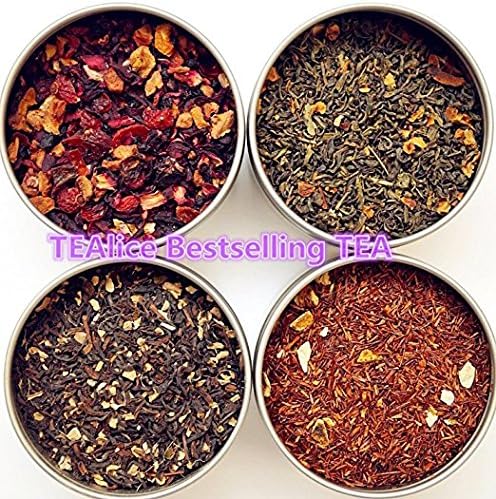TEAliSe Loose Leaf Tea Sampler Gift Set 4 Bestselling Cans Dessert Tea Collection