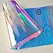 ZAIONE PVC Holographic Clear Film Holographic Transparent Vinyl Mirrored Foil Laser Graphic Fabric for Shoes Bag Sewing Patchwork DIY Bow Craft Applique 8
