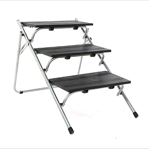 Fzd Sweet Pet Stairs Folding Nonslip 3-tep Plastic Stairs,Perfect for Cats Dogs Climbing High Bed and Couch Cars