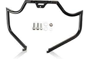 MoKitDora Meathook Softail Crash Bar 1.25" Fat Engine Guard Compatible with Harley 2018-UP Fat Boy Street Bob Heritage Classic Low Rider Sport Glide Deluxe Slim, Black