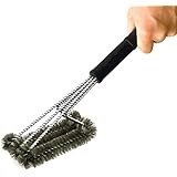 BOGZON 18" BBQ Grill Brush Cleaner with Hanging Loop, Great Barbecue Grill Cleaning Brush for Weber, Char-Broil, Porcelain & Infrared Grills, Stainless Steel Bristles