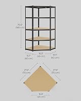 SONGMICS Corner Shelf 5-Tier Heavy Duty Shelving 875 kg Ink Black Beige view 3