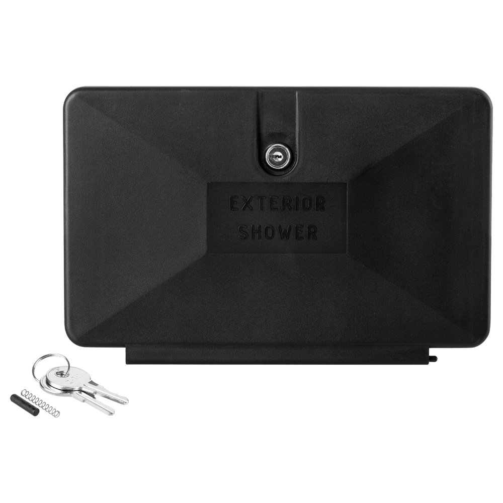 Photo 1 of Dura Faucet DF-SA170D-BK RV Weatherproof Replacement Door Brand Exterior Shower Box Kit - Lockable (Black) - Only Works Branded Shower Box Kits