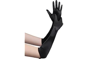 BABEYOND Long Opera Party 20s Satin Gloves Stretchy Adult Size Elbow Length