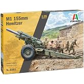 Italeri 6581S 1:35 M1 155 mm Howitzer with Crew, Model Making, Construction Kit, Stand Model Making, Crafts, Hobby, Gluing, Plastic Kit, Multi-Coloured