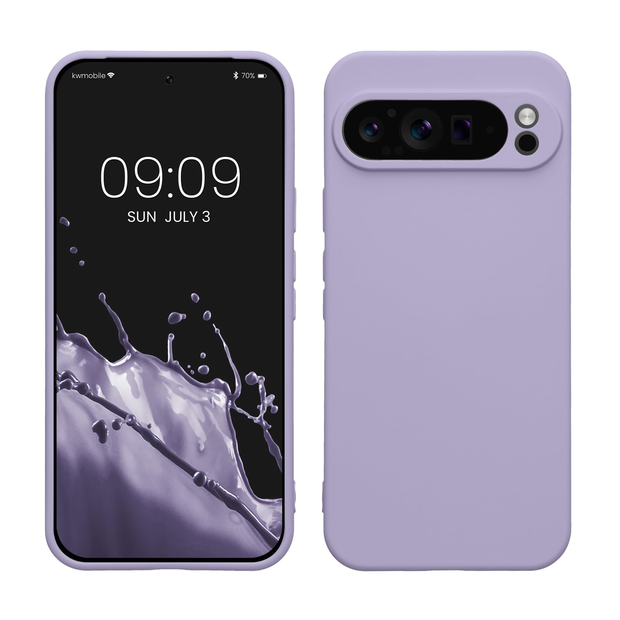 kwmobile Case Compatible with Google Pixel 9 Pro XL Case - Protective Slim TPU Cover with Soft Matte Finish - Lavender