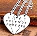 Fusicase Jewelry Necklaces Best Friend Forever BFF Metal Split Heart Necklaces Couples Three Part Necklaces