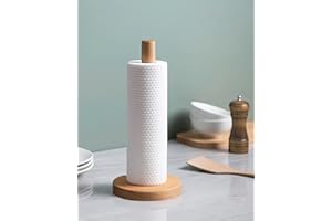 KitchLife Wooden Paper Towel Holder Countertop, Upgraded Size for Jumbo Roll, 2 Pack - Solid Beechwood Jumbo Roll Holder with Anti-Skid Base