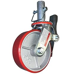 Scaffold Caster 6" x 2" Red Wheels w/Locking Brakes