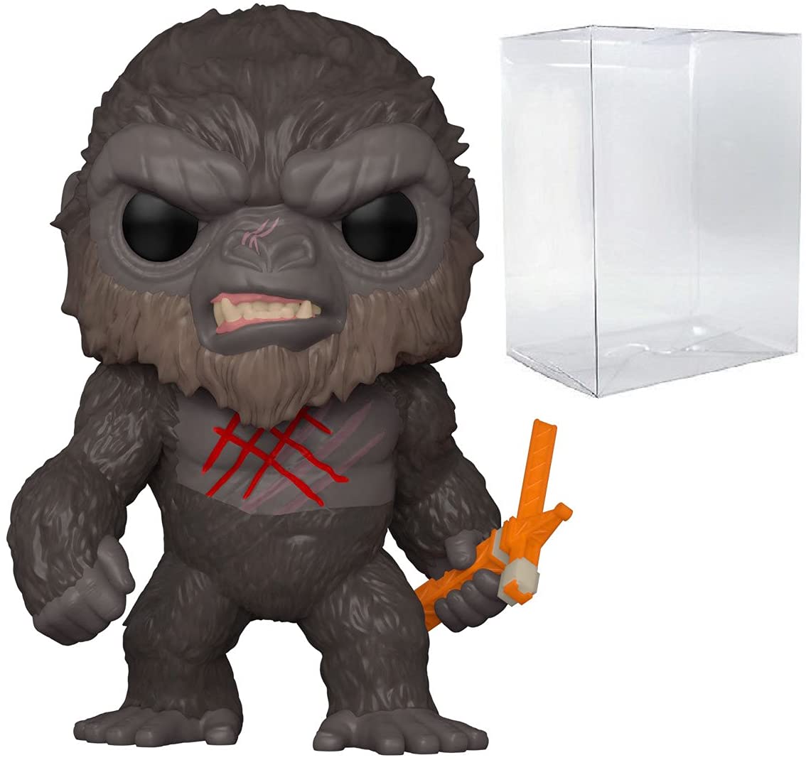 POP Godzilla vs Kong - Battle Scarred King Kong Funko Pop! Vinyl Figure (Bundled with Compatible Pop Box Protector Case), Multicolored, 3.75 inches