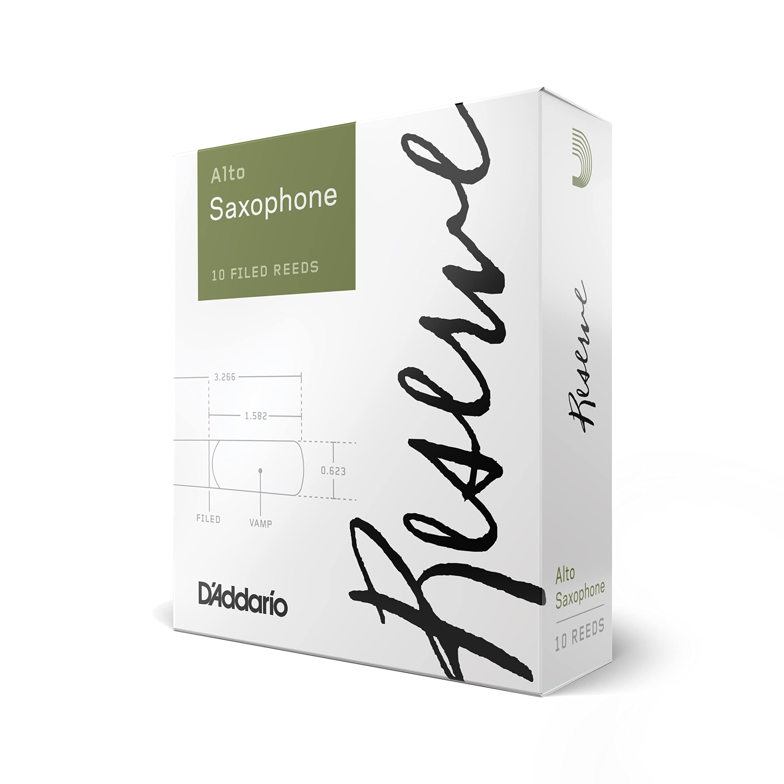 D'Addario Woodwinds Reserve Alto Saxophone Reeds, Strength 3.5, 10-Pack