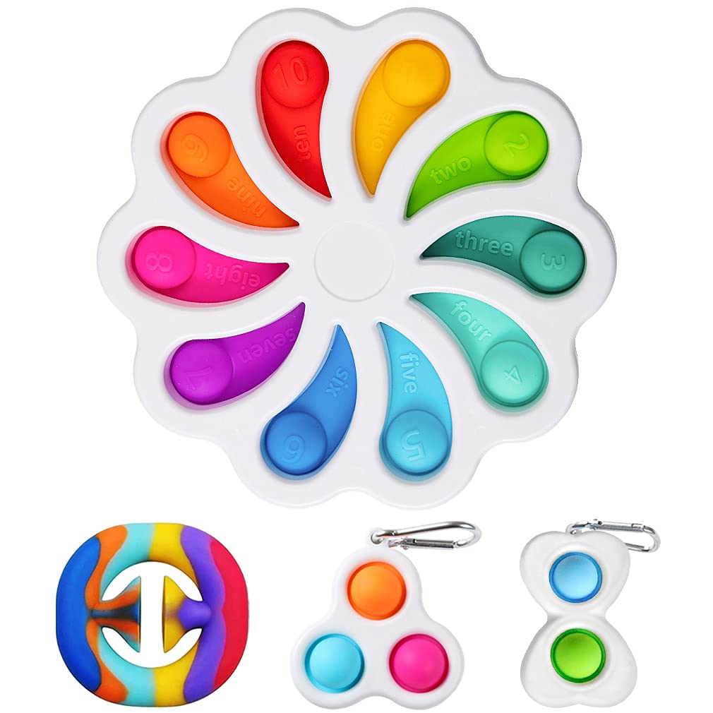 Flower Fidget Toy Pack, Bubble Sensory Simple Dimple Fidget Toy, Simple