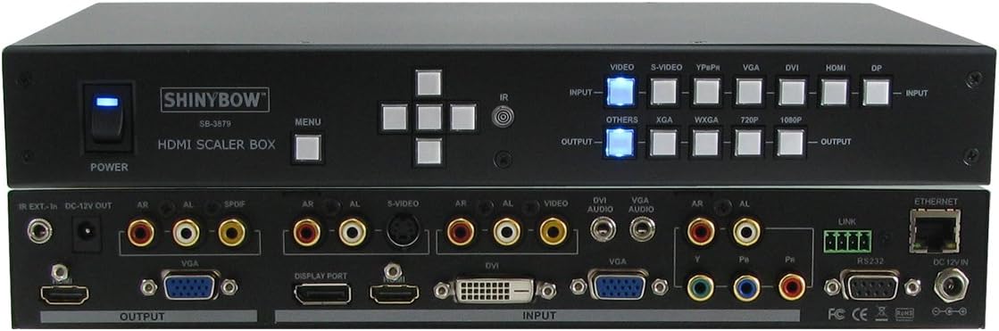 Shinybow 7x2 Mirrored Multi-Format HDMI Video Scaler Selector Switch
