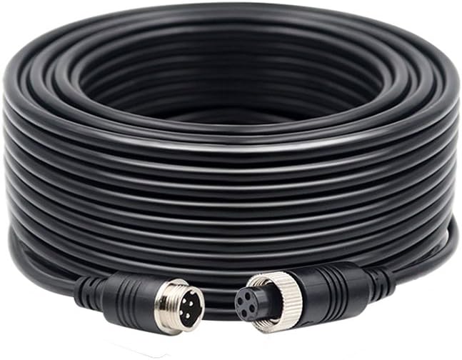 Backup Camera Cable Aviation Wire 20m Extension Video Cable for Heavy Vehicle Like Semi-Truck/Box Truck/Trailer/Farm Tractor/RV