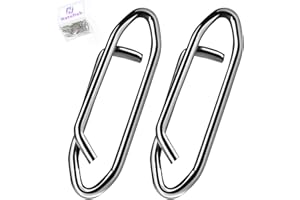 Natufish Power Fishing Clip - Topwater Speed Clips 50Pcs Stainless Steel Quick Change Connector,Link Split Rings Snaps for Lures Saltwater Size S# M# L#