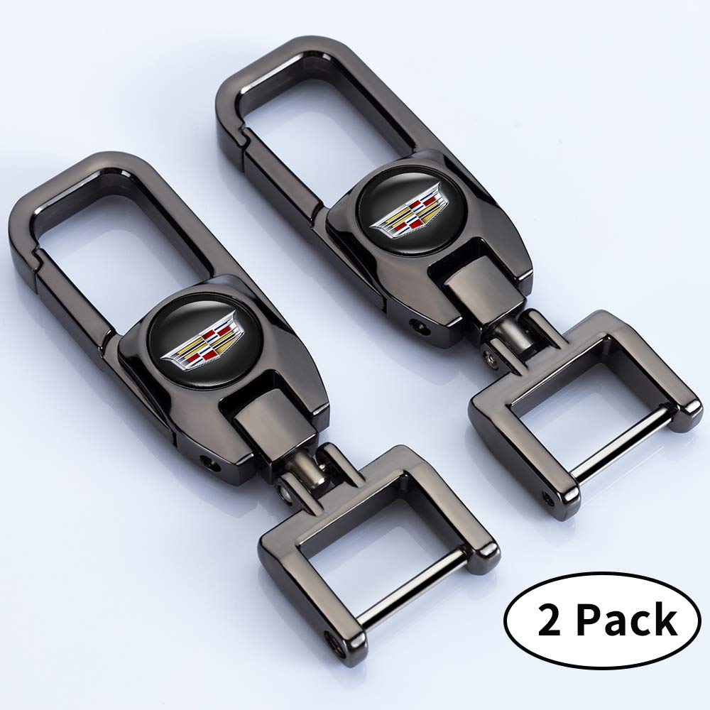 for Cadillac Duoles Genuine Leather Car Logo Keychain for Cadillac Key