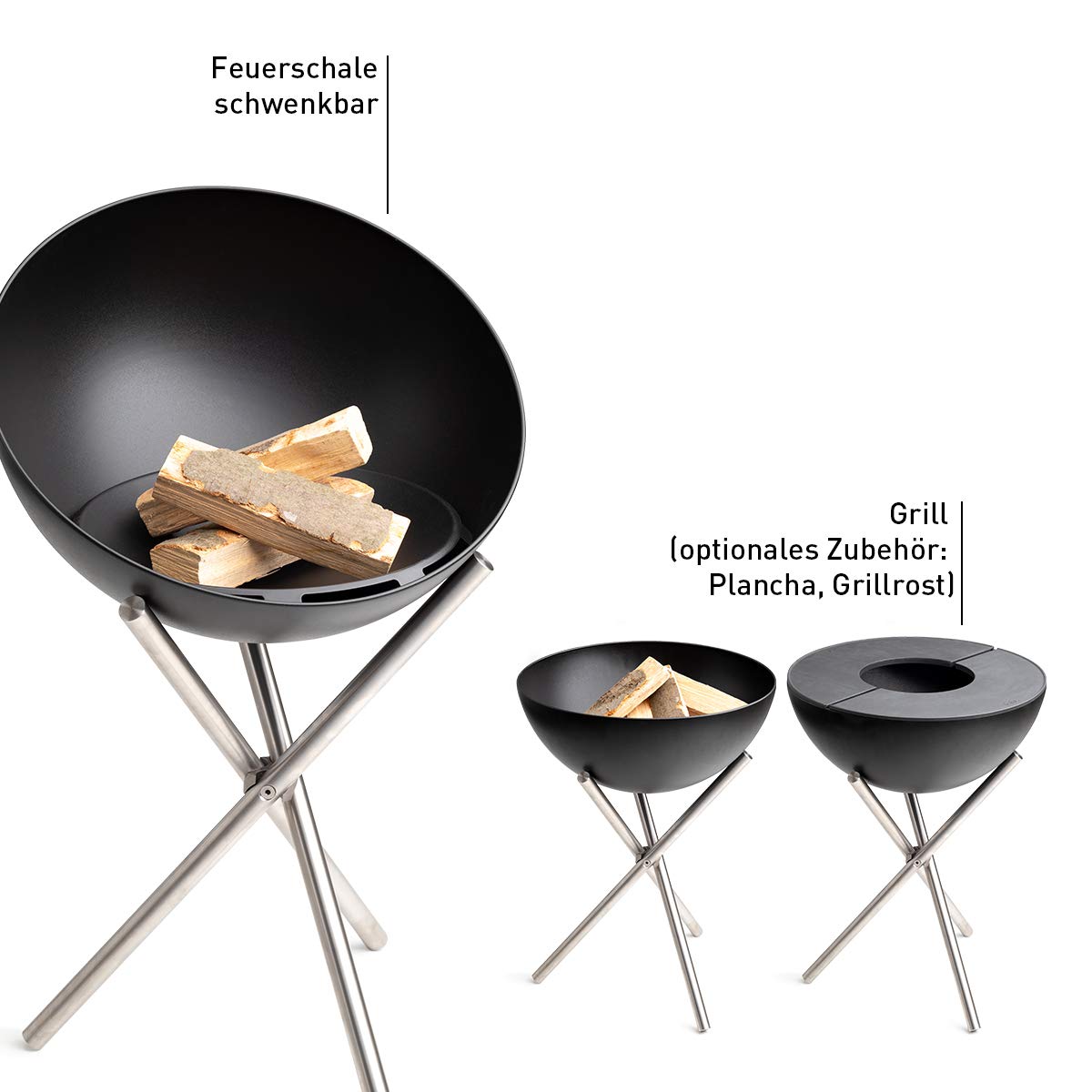 Als Feuerstelle Fur Garten Und Terrasse Grill Und Plancha Nutzbar Hofats Bowl Feuerkorb Mit Drahtfuss Stahl Emailliert Schwarz Sidra Hospital