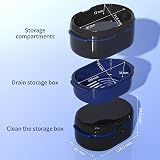 YKL Denture Bath Box with Mirror Denture & Retainer Set Black view 3