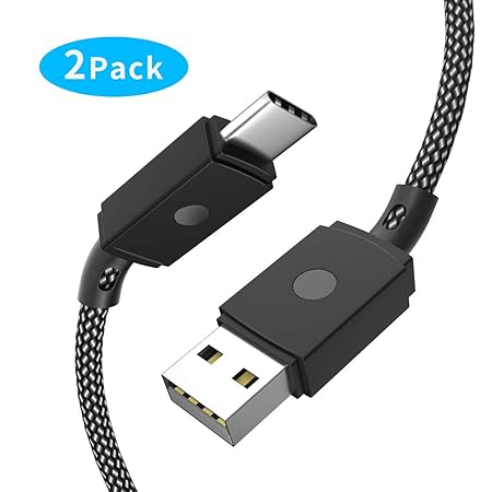 Aimus USB C Kabel, 2 Pack 2M+2M Typ C Kabel, Datenkabel Nylon Geflochtene Nahtlos geformte Verbindungen Typ C Ladekabel für S