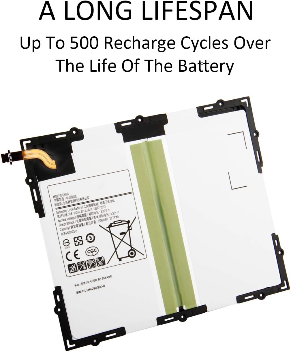 K KYUER 27.74Wh 7300mAh EB-BT585ABE Tablet Battery Replacement for Samsung Galaxy Tab A 10.1 10.1" 2016 SM-T580 SM-T585(3G,4G/LTE &WiFi) SM-P580 SM-P585 SM-T585C SM-T587 SM-T587P EB-BT585ABA with tool - Image 5