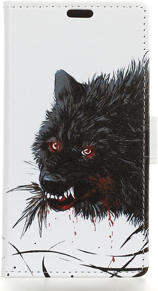 LMFULM® Case for Alcatel 5V (6.2 Inch) PU Leather Magnetic Button Case Painting Ambitious Wolf Pattern Stent Function Leather Flip Case for Alcatel 5V