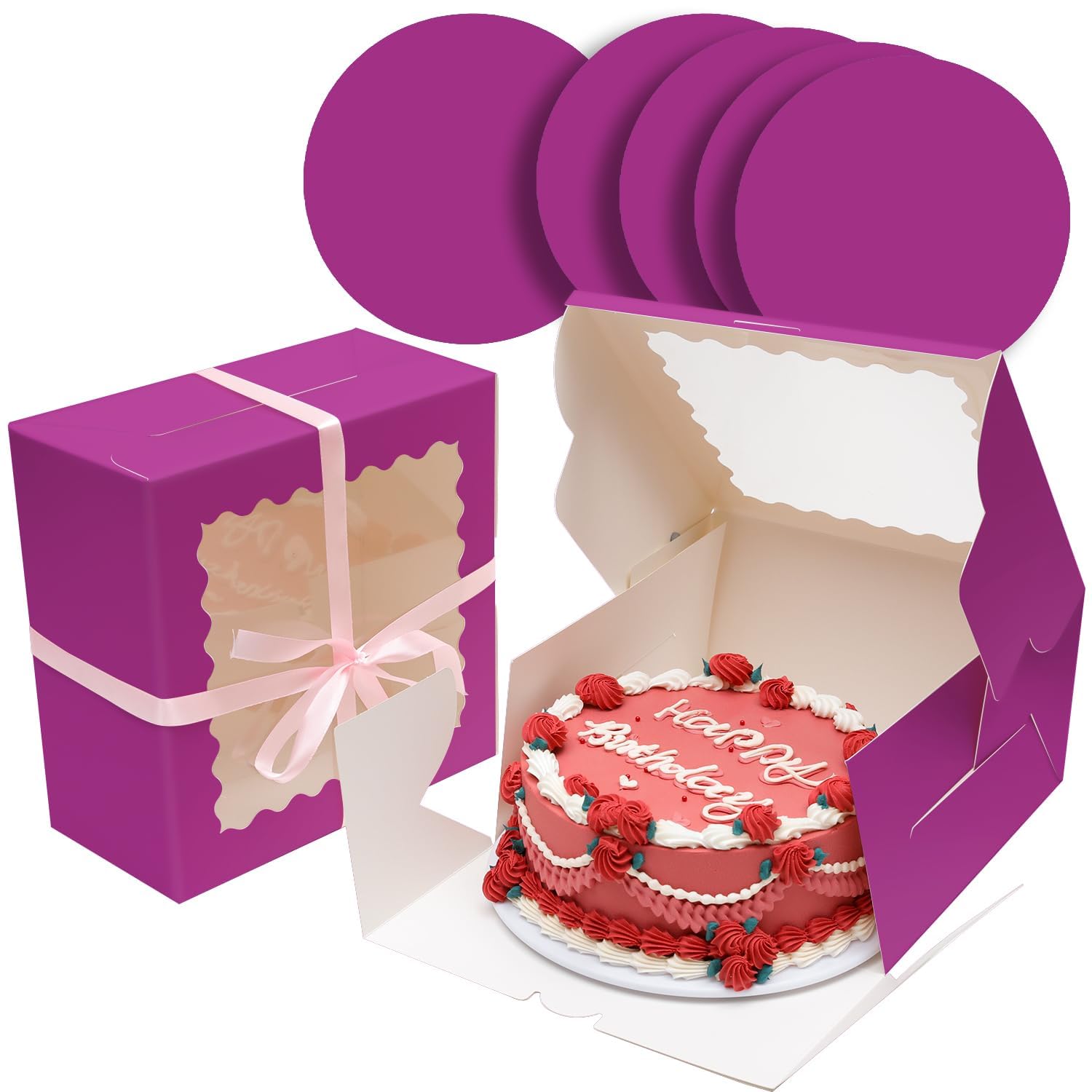 Bakepacker 36pcs 10x10x5 Inches Deep Purple Cake