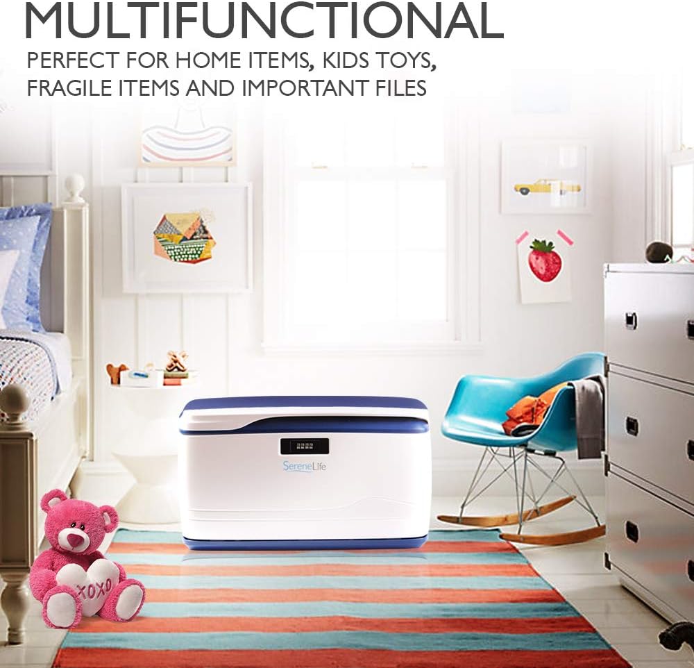 SereneLife Locking Storage Container Bin - 8 Gallon Large Capacity - Stackable Storage Tote Deck Tough Box - Durable Plastic Household Organizer Bin with Lid, Combination Lock Security - SLSBIN10 : Office Products