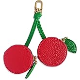 Culuxera Cherry Coin Purse Keychain - Mini Fruit Charm for Purse, Bag and Handbag Decor | Aesthetic Small PU Leather Travel Jewelry Pouch for Women and Girls(Large Cherry)