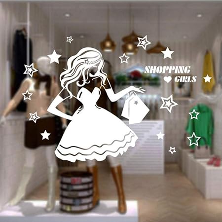 Fashion Shopping Girls Clothing Store Wall Decal Star Vinyl Home
