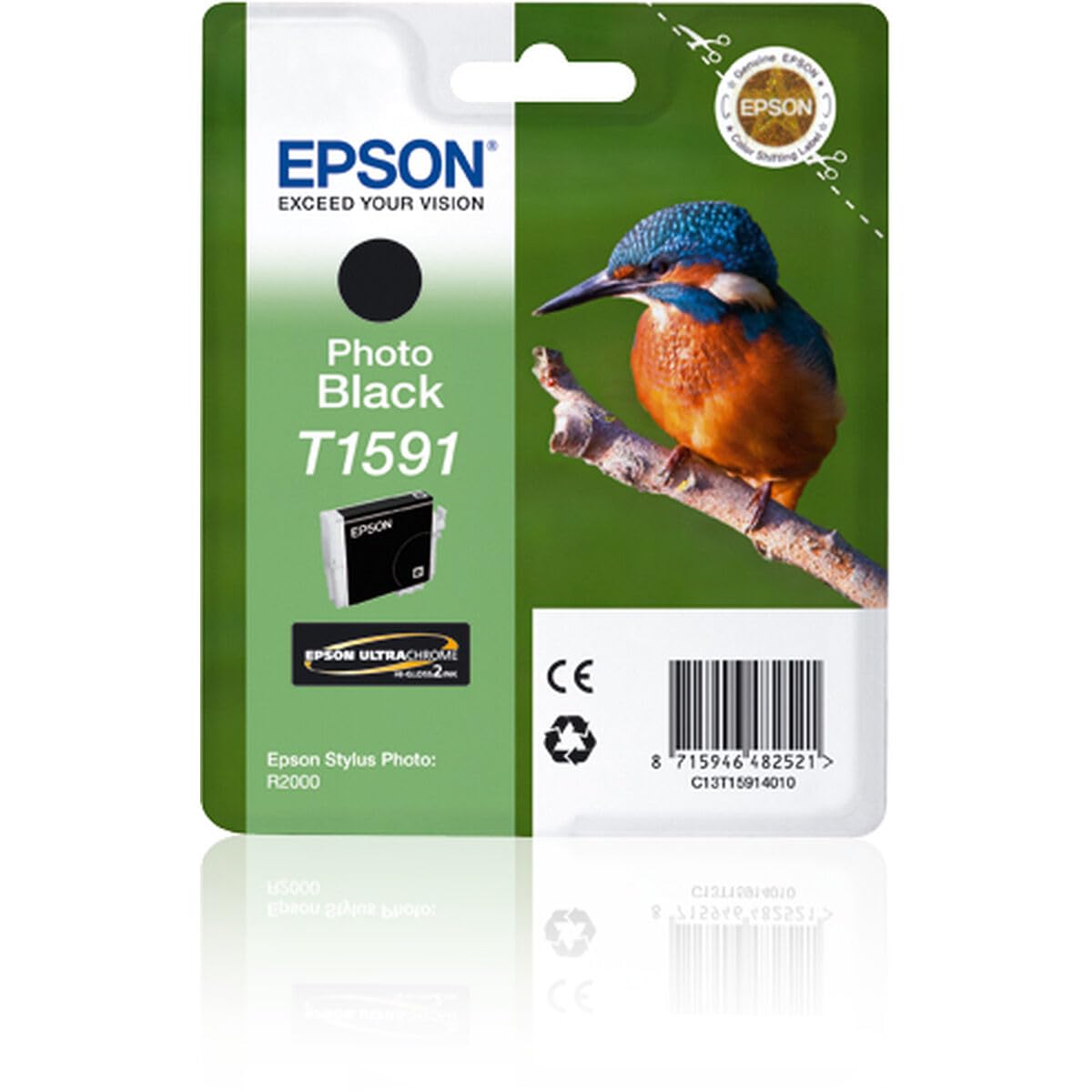 Epson T1591 Print Cartridge, Photo Black, Genuine
