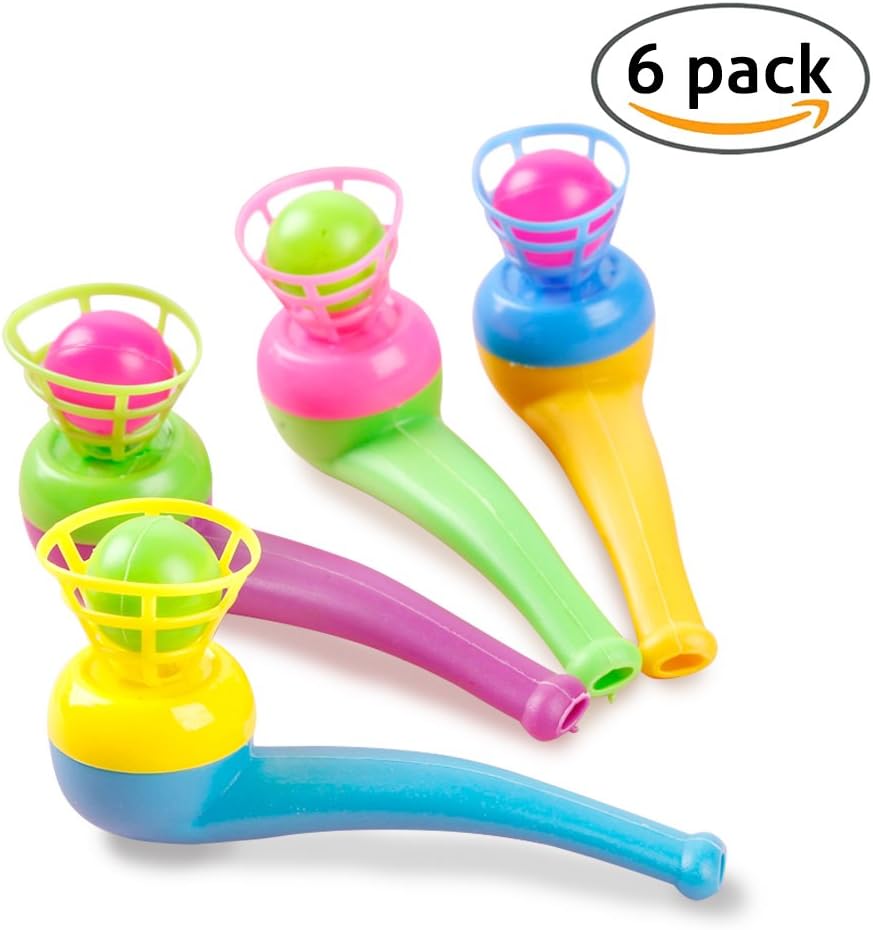 Newin Star 8Pcs Blow Pipe Balls Blower Toy Party Gift Bag Filler for