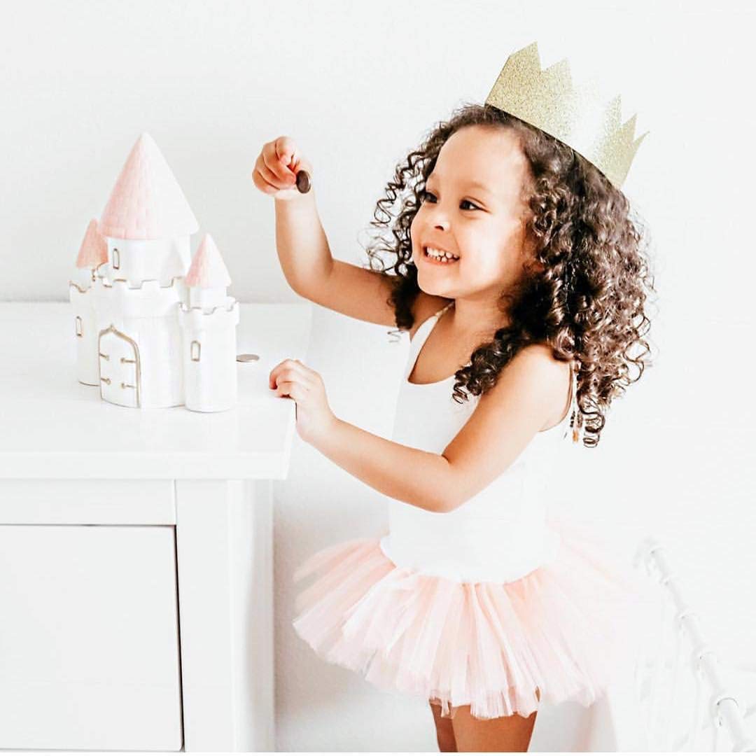 Child to Cherish Ceramic Dream Big Princess Castle Piggy Bank for Girls, Pink