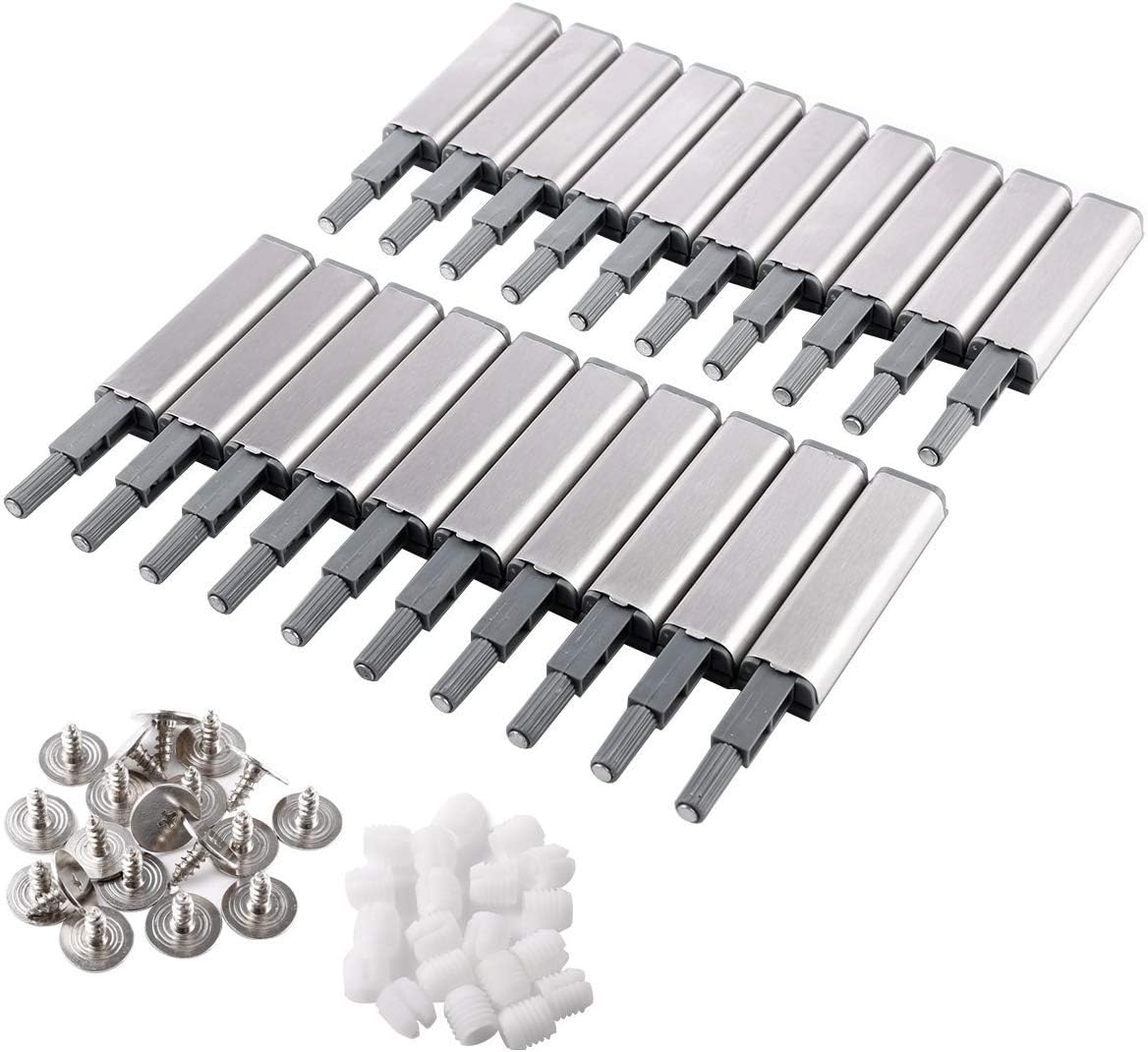 EVERGD 10Pcs Push to Open System Soft Close Damper Buffer Cabinets Door Drawer Hinges Magnetic Catch for Home Furniture Cabinet