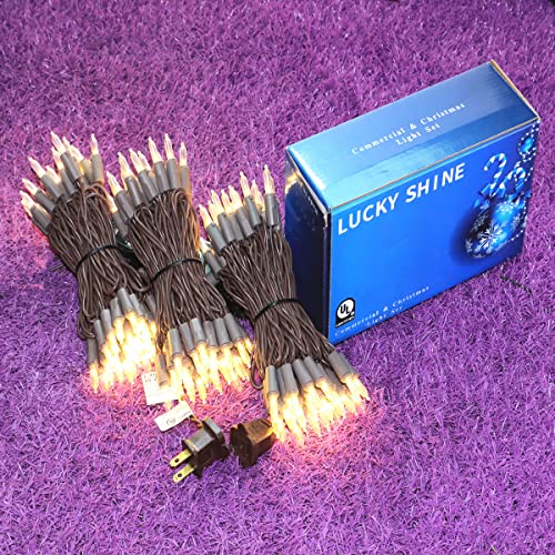 150 LED Warm White Christmas Lights, 50 Ft Brown Wire String Lights